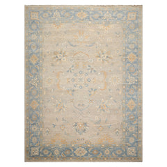 Afghan Oushak 9x12 Hand Knotted Gray Wool Oriental Area Rug Traditional