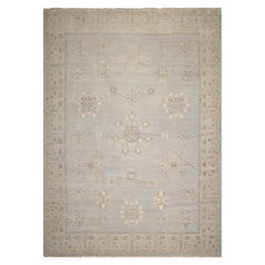 10x14 Gray, Beige, Taupe Color Hand Knotted Afghan Oushak Wool Traditional Oriental Rug
