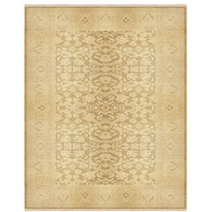 10x14 Beige, Gold, Muted Earth Tones Color Hand Knotted Antique Reproduction Wool Traditional Oriental Rug