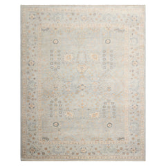 8x10 Mint, Beige, Gray Color Hand Knotted Afghan Oushak Wool Traditional Oriental Rug