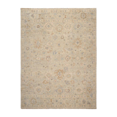 Hand Knotted Oriental Area Rug LoomBloom Beige Oushak Wool 8'11''x11'11''