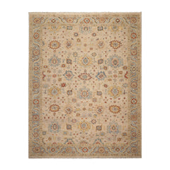 Hand Knotted Oriental Area Rug LoomBloom Beige Oushak Wool 9'1''x11'10''