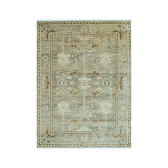 LoomBloom 9x12 Oriental Area Rug in Mint Traditional Oushak Wool Hand Knotted