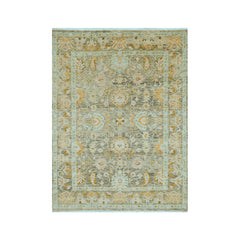 LoomBloom 9x12 Oriental Area Rug in Mint Traditional Oushak Wool Hand Knotted