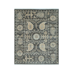 LoomBloom 8x10 Oriental Area Rug in Slate Transitional Oushak Wool Hand Knotted