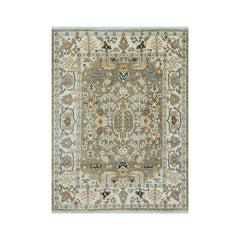 LoomBloom 8x10 Oriental Area Rug in Sage Traditional Oushak Wool Hand Knotted