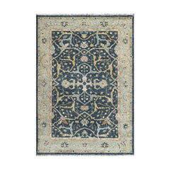 LoomBloom Hand Knotted Traditional Oushak Wool Oriental Area Rug in Blue Multi Sizes