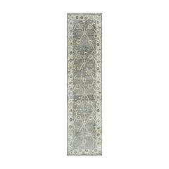 LoomBloom Multi Size Hand Knotted Gray Oushak Wool Rug