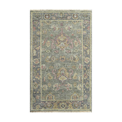 3x5 Moss Slate Blush Color Hand Knotted Oushak Wool Traditional Oriental Rug