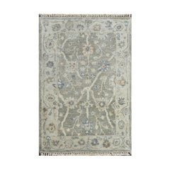 LoomBloom Multi Size Hand Knotted Gray Oushak Wool Rug