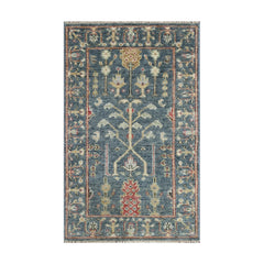 LoomBloom Multi Size Slate Handmade Traditional Oushak Wool Area Rug