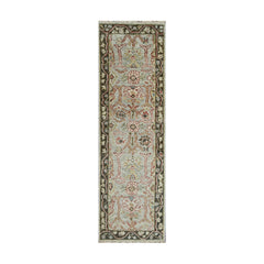 LoomBloom Multi Size Moss Handcrafted Oushak Wool Area Rug with Traditional Design
