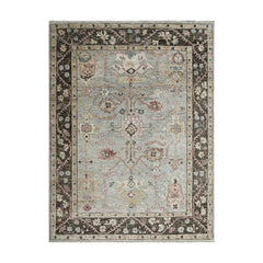 LoomBloom Multi Size Moss Handcrafted Oushak Wool Area Rug with Traditional Design