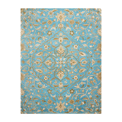 Hand Tufted 7'8"x10' Aqua Transitional Floral 100% Wool Oriental Area Rug LoomBloom