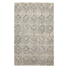 5x8 Gray, Ivory, Color Hand Tufted Geometric Wool Modern Oriental Rug