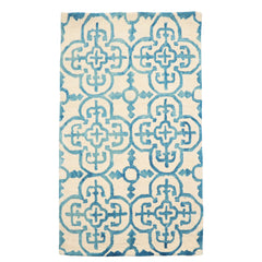 3x5 Ivory, Turquoise, Color Hand Tufted All-Over Wool Modern Oriental Rug