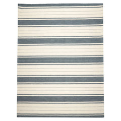 Multi Size Slate Cream Gray Color Hand Tufted Striped Wool Contemporary Oriental Rug