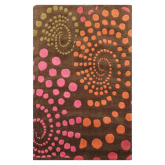Hand Tufted Brown Wool Oriental Area Rug 3'6" x 5'6" by LoomBloom Contemporary Style