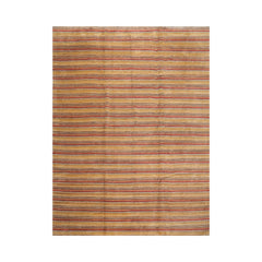9x12 Gold, Beige, Blue Color Hand Knotted High End Designer Silk & Hemp Contemporary Oriental Rug