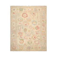 9x12 Beige Ivory Aqua Color Hand Knotted Oriental Wool Arts & Crafts/Mission Oriental Rug