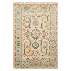 Multi Size Beige Hand Knotted LoomBloom Arts & Crafts/Mission Wool Oushak Oriental Area Rug