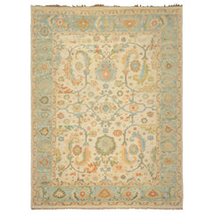 Multi Size Beige Hand Knotted LoomBloom Arts & Crafts/Mission Wool Oushak Oriental Area Rug