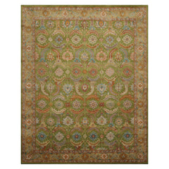 LoomBloom 8' x 10' Green Hand Tufted Wool Traditional Arts & Crafts Oriental Rug