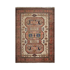 LoomBloom Traditional Beige Wool Area Rug Heriz Pattern Hand Knotted 10'2'' x 14'6''