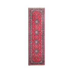 LoomBloom Traditional Red Wool Runner Rug Kashan Design Hand Knotted 2'8''x9'5"