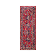 LoomBloom Traditional Red Wool Runner Rug Kashan Design Hand Knotted 3'4''x9'6"