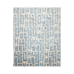 LoomBloom Contemporary Ivory Wool Area Rug Tibetan Design Hand Knotted 8'x10'2" High End Designer
