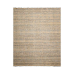 LoomBloom Contemporary Beige Wool Area Rug Tibetan Design Hand Knotted 8'x10' 250 KPSI High End Designer