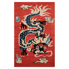 Multi Size Orange Coral Ivory Color Hand Tufted Pictorial Wool Transitional Oriental Rug