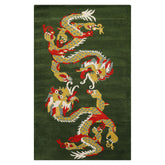 Multi Size Green Gold Red Color Hand Tufted Pictorial Wool Transitional Oriental Rug