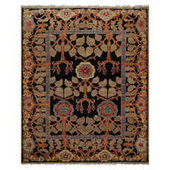 LoomBloom Multi Size Charcoal Hand Knotted Wool Arts and Crafts Stained Glass Oushak Oriental Area Rug