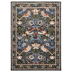 Multi Size Black Blue Ivory Color Hand Tufted William Morris Wool Arts & Crafts Oriental Rug
