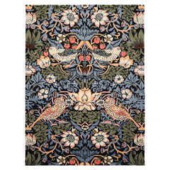 Multi Size Black Blue Ivory Color Hand Tufted William Morris Wool Arts & Crafts Oriental Rug