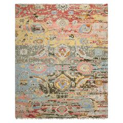 Aqua Hand Knotted Transitional Oushak Arts & Crafts LoomBloom Wool Area Rug in Various Sizes