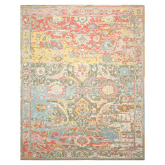 Sage Hand Tufted Transitional Oushak Arts & Crafts LoomBloom Wool Area Rug in Multi Sizes