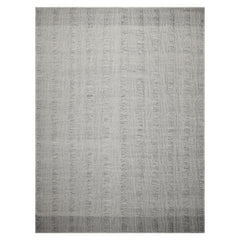 10x14 Celadon Ivory Gray Color Hand Woven Flatweave Wool Modern Oriental Rug