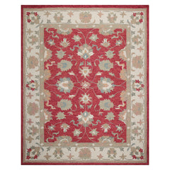 LoomBloom Multi Size Coral Hand Hooked Wool Rug in a Classic Transitional Agra Theme