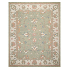 LoomBloom Multi Size Sage Hand Hooked Wool Rug in a Beautiful Agra Transitional Weave