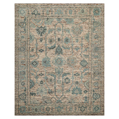 LoomBloom 8' x 10' Beige Hand Knotted Wool Transitional Arts & Crafts Oriental Rug