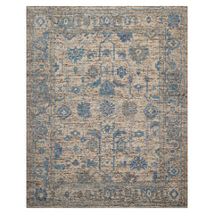 LoomBloom 8' x 10' Beige Hand Knotted Wool Transitional Arts & Crafts Oriental Rug