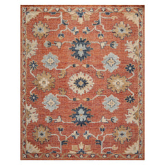 LoomBloom 8'x10' Rust Wool Transitional Oushak Hand Knotted Oriental Rug
