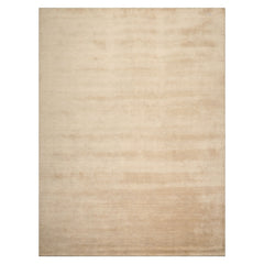 LoomBloom Multi Size Beige Wool Hand Loomed Solid Contemporary Oriental Rug