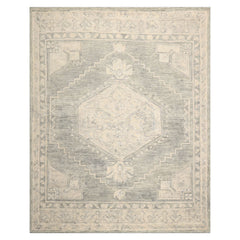 LoomBloom 8x10 Celadon Hand Tufted Wool Traditional Medallion Oriental Rug