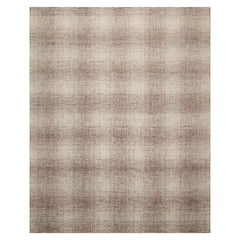 LoomBloom Multi Size Ivory Hand Hooked Wool Rug Featuring a Contemporary Plaid Style