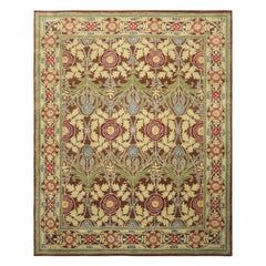 Multi Size Brown Sage Teal Color Hand Tufted William Morris Wool Arts & Crafts Oriental Rug