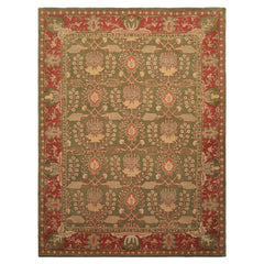 8x10 Sage, Rose, Beige Color Hand Tufted William Morris Wool Arts & Crafts Oriental Rug